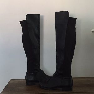 Over the knee fitted black boots